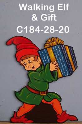 C184Walking Elf & Gift